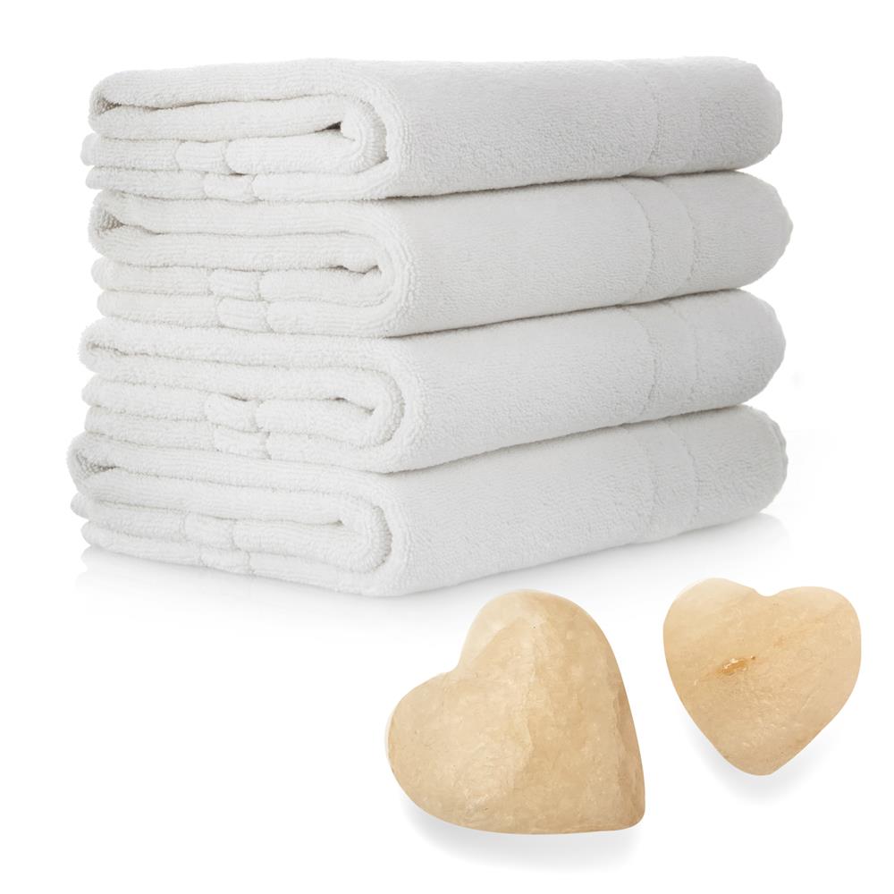 Salt Massage Stones - Hand-Carved Stone For Massage Therapy, Deodorant, Salt, And Sugar Scrubs, Includes Massage Towel For Extra Soft And Ultra-Absorbent