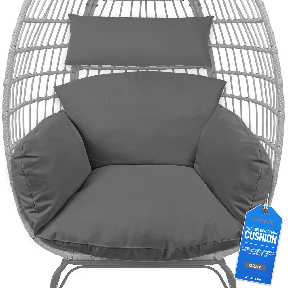 Wicker Egg Chair Cushion - Durable And Soft Hammock Pad For Indoor And Outdoor Rattan Egg Chair (Gray)