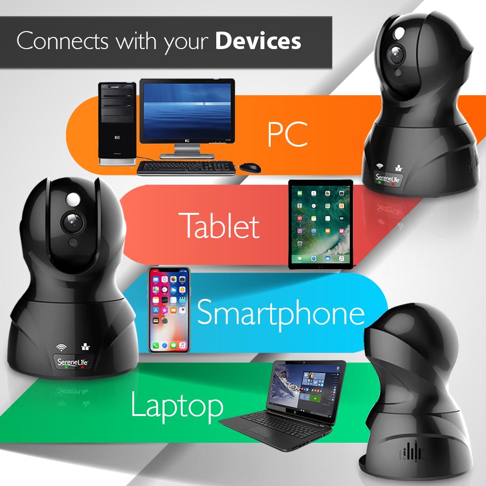 1080P Ip Camera - Hd Wifi Cam, Remote Video Monitoring Surveillance Security, Built-In Speaker & Microphone, Smartphone App Control