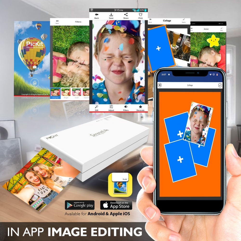 Portable Instant Photo Printer - Wireless Digital Picture Printing For Iphone Or Android Smartphone Camera