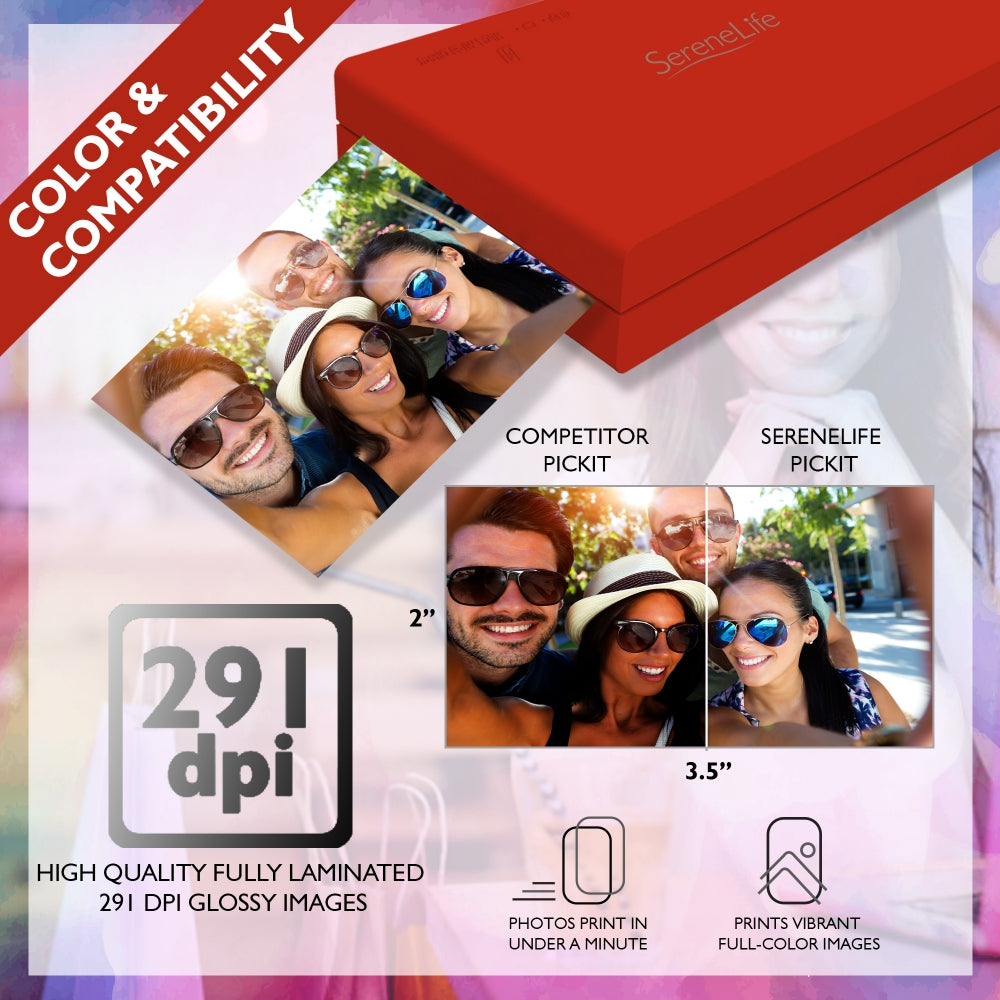 Portable Instant Photo Printer - Wireless Digital Picture Printing For Iphone Or Android Smartphone Camera