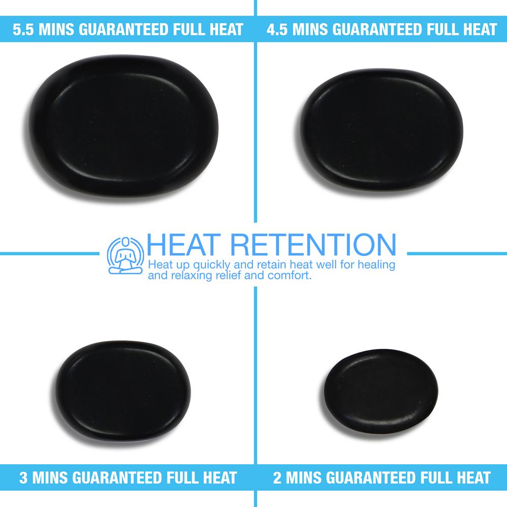 20 Pcs. Hot Massage Stones With Traveling Bag And Small Brown Box