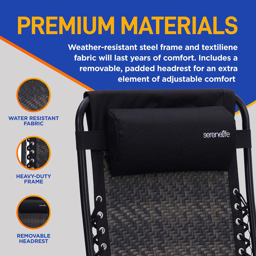 Zero Gravity Lawn Chair Set, Ultimate Comfort, Weather-Resistant Rattan, Brown