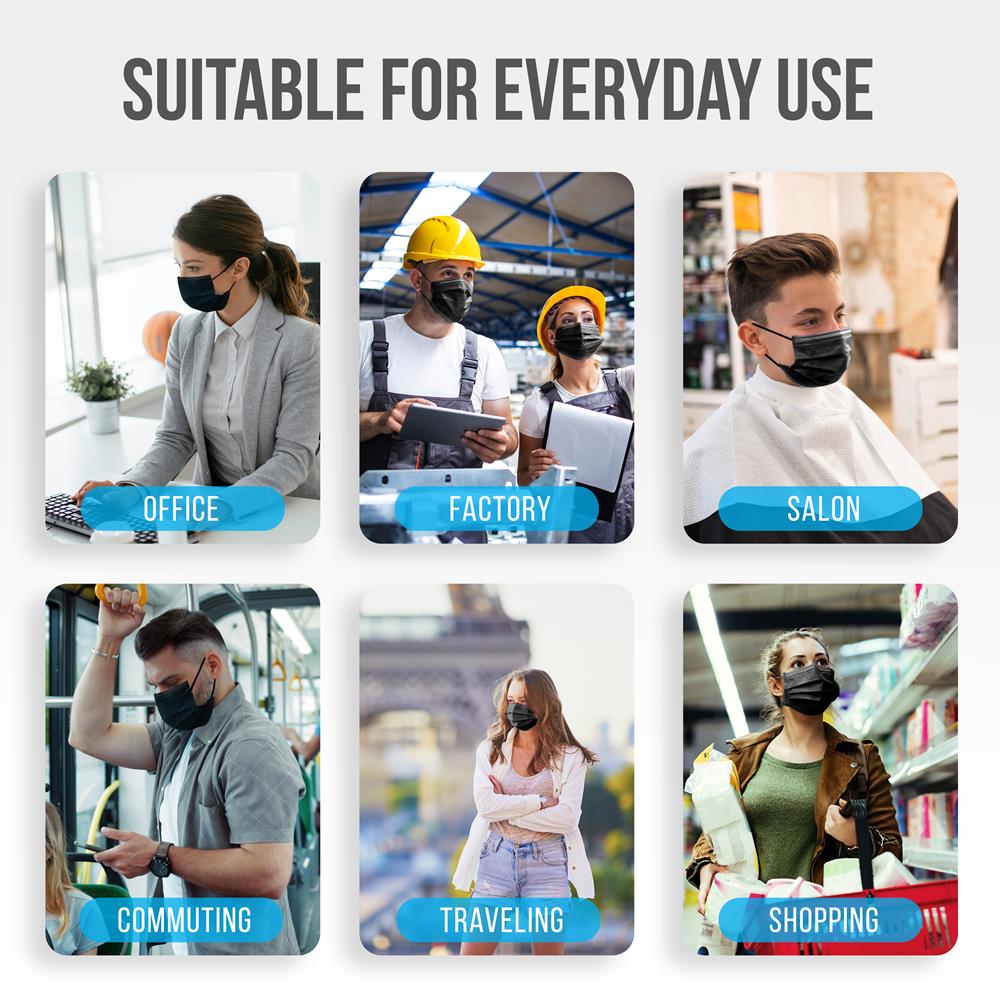 50 Pcs Disposable Face Masks 3-Layer Breathable Non-Woven Fabric