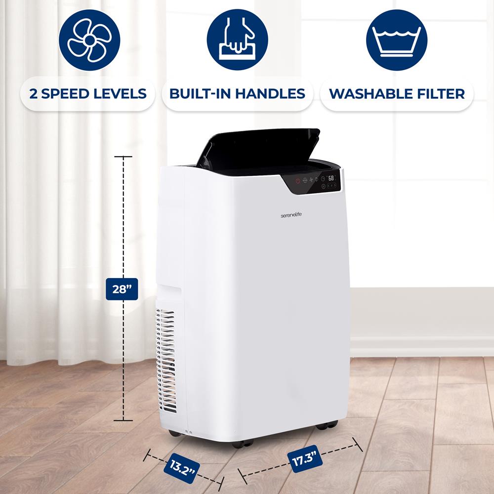Single Duct Portable Air Conditioner - 12000 Btu Cooling Capacity (Ashrae) Compact Home A/C Cooling Unit With Built-In Dehumidifier & Fan Modes, Includes Window Mount Kit (White)