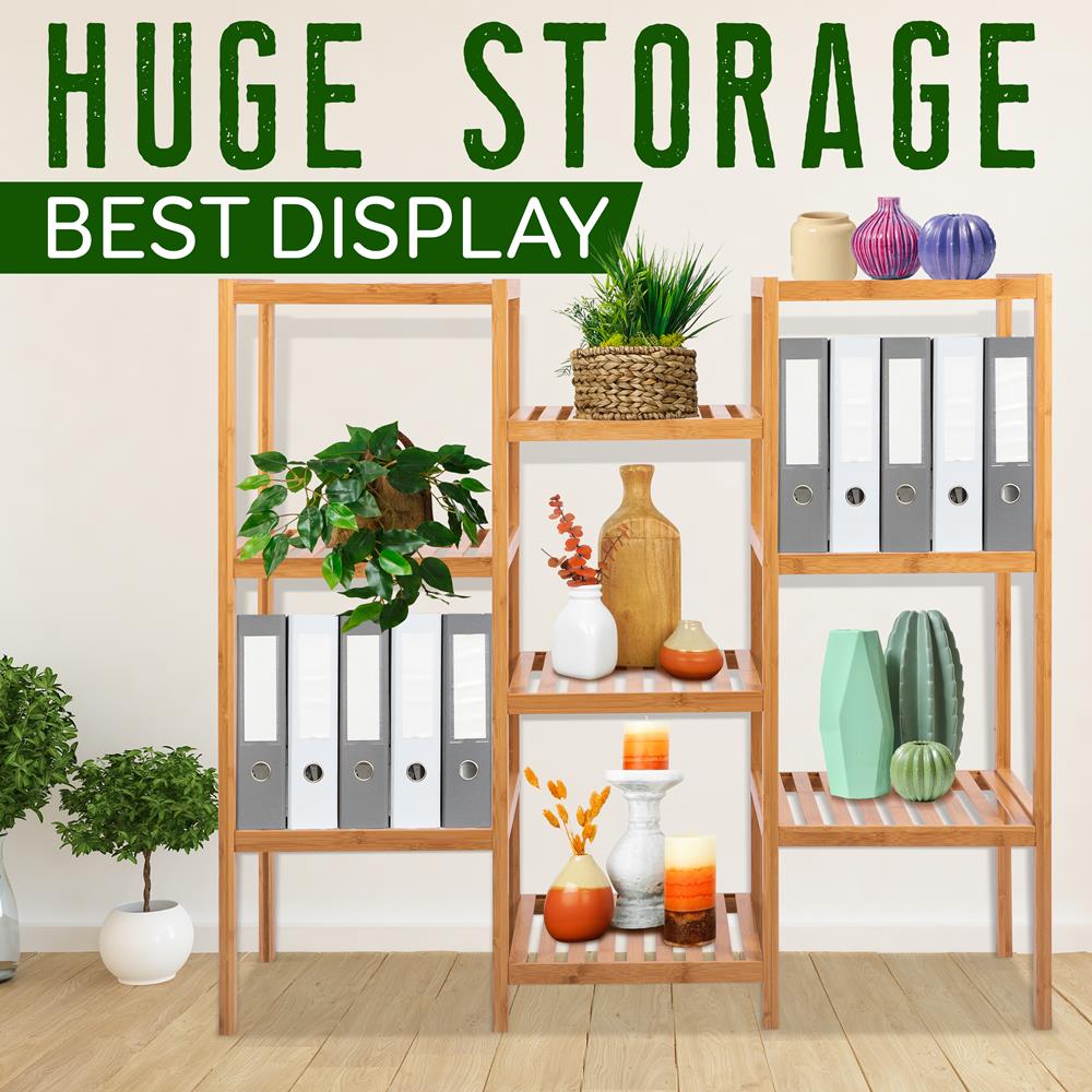 9 Tier Bamboo Plant Stand - Space-Saving, Durable, Water-Resistant