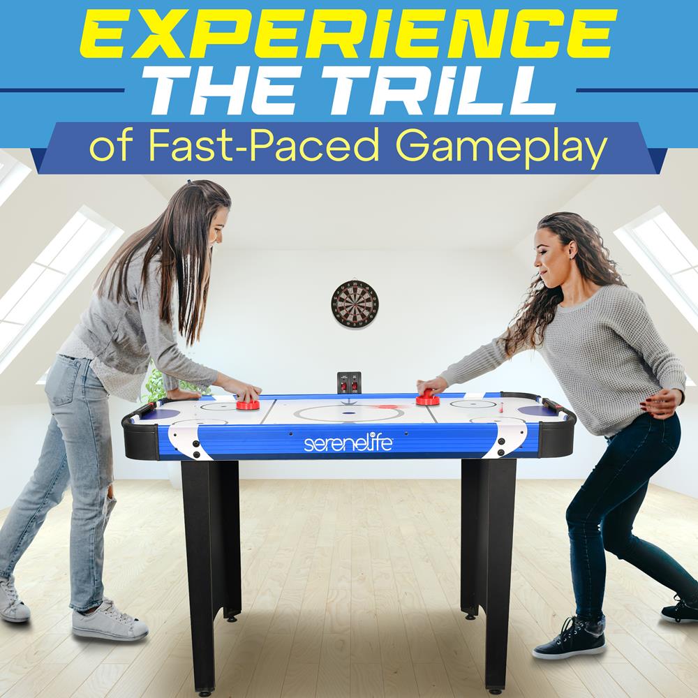 48" Air Hockey Table, Smooth Glide, LED Scoreboard, White Finish