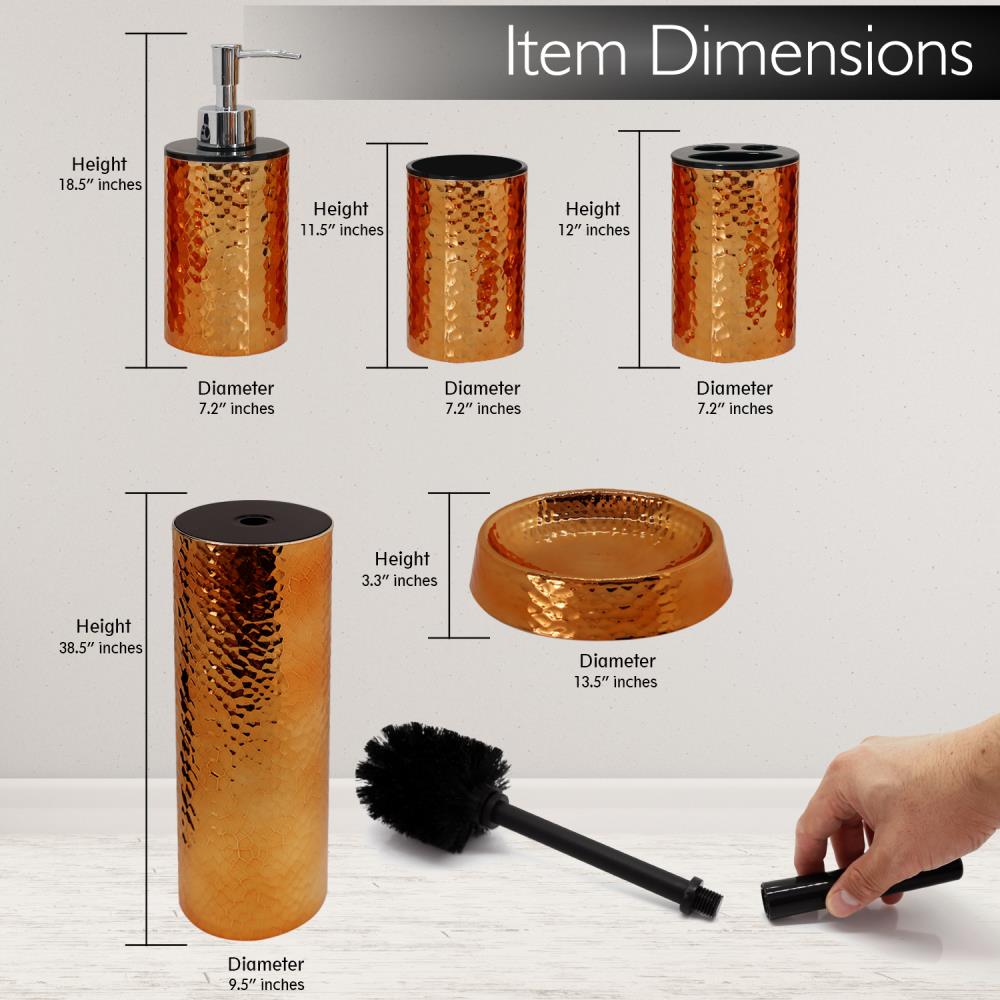 Bathroom Accessory Set 5-Piece Bronze Finish Modern Vanity Kit