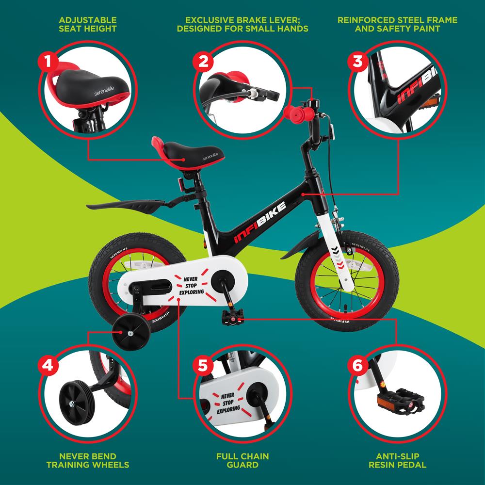 Kids' Bike 12" Safety Dual Brakes Adjustable Seat Training Wheels