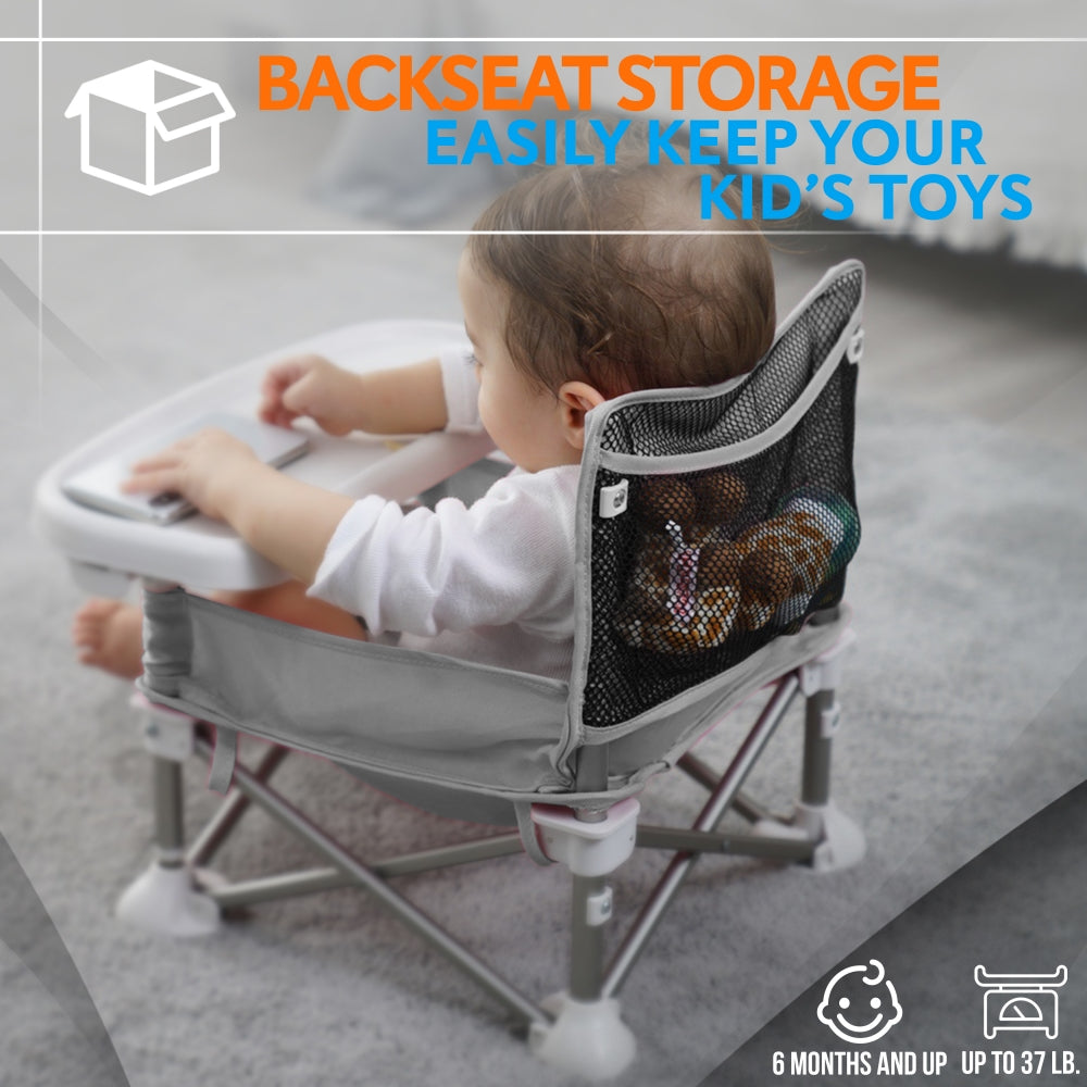 Baby Booster - Baby & Toddler Booster Seat Feeding Chair, Easy Setup Portable & Folding Style