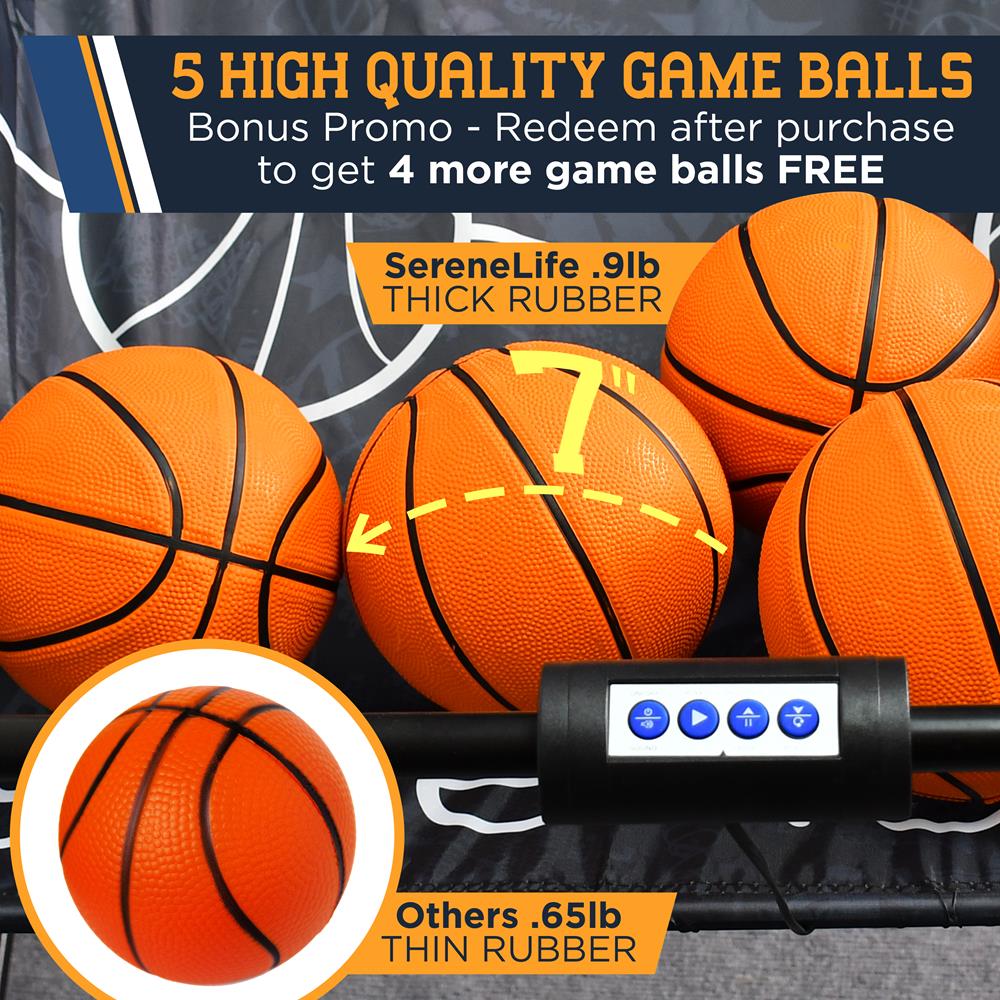 Dual Hoop Basketball Game - LED Scoreboard, Foldable, 5 Balls Included