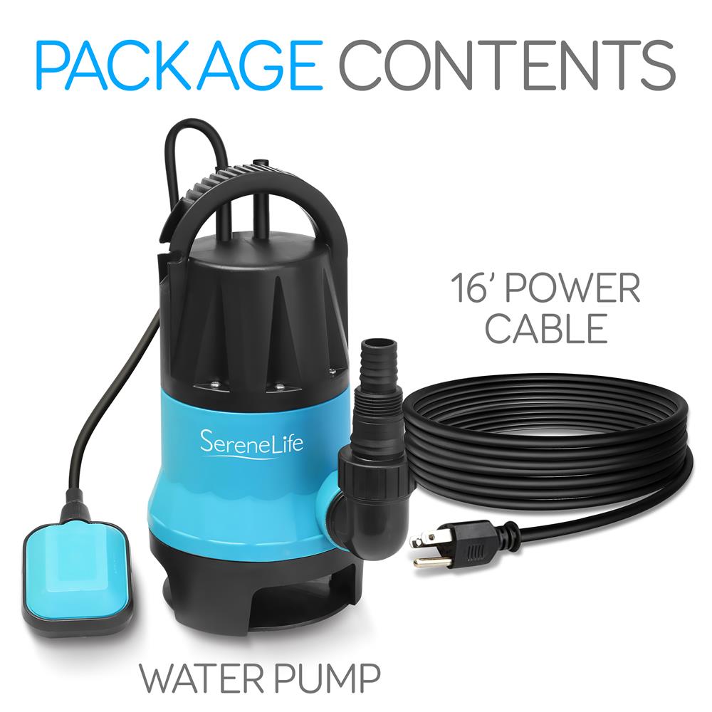 Submersible Sump Pump 1980GPH Auto Float Switch Blue 16ft Cord