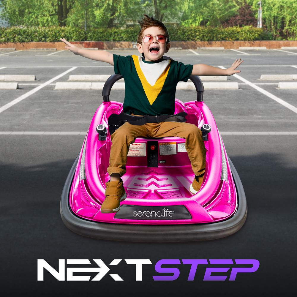 Kids Toy Electric Ride On Bumper Car Vehicle With Remote Control, Led Lights & 360 Degree Spin, 2 Driving Modes (Pink)