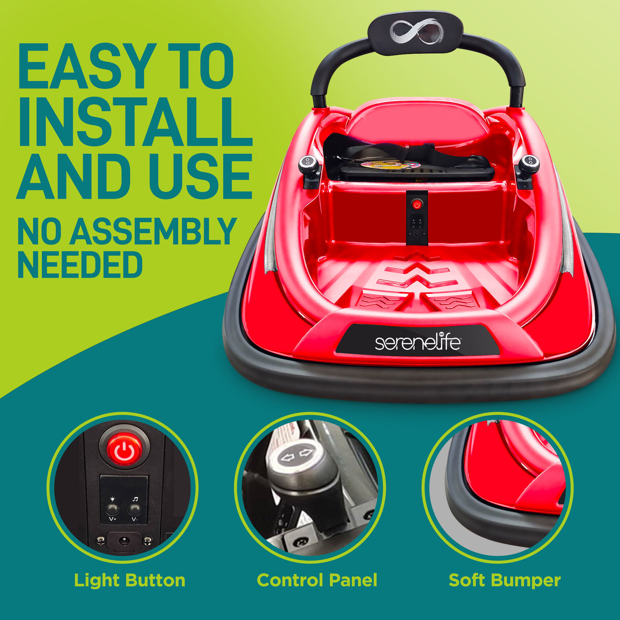 Electric Kids Bumper Car 360° Spin LED Lights Remote Control Purple