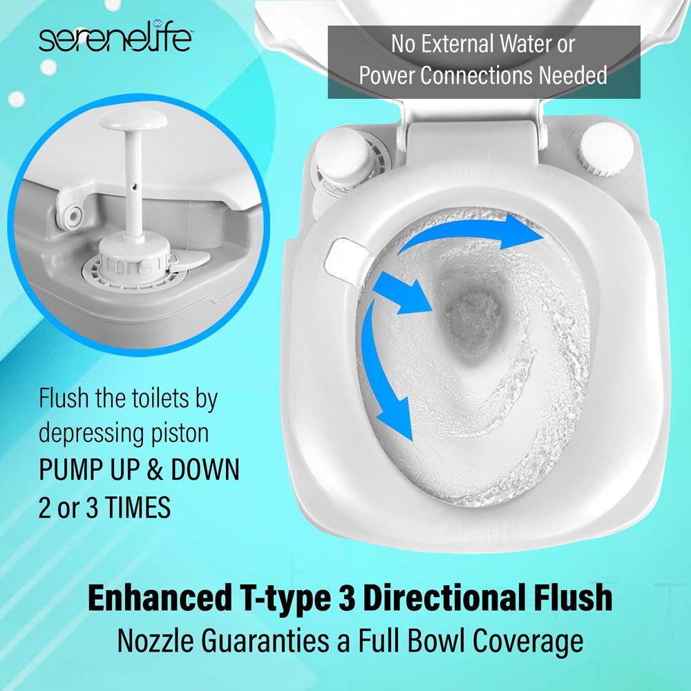 Portable Toilet 5.8 Gal Leak-Proof High-Density Polyethylene Camping