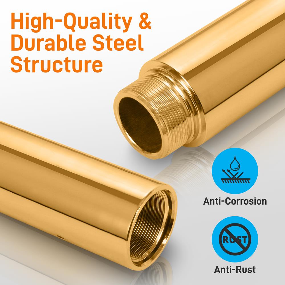 Professional Spinning Dancing Pole - Portable & Removable Fitness Pole, Great For Training & Excercise (Gold Surface)