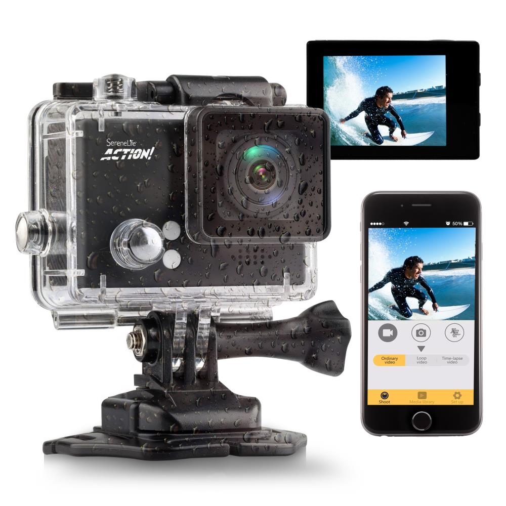 4K Ultra HD Action Camcorder, Slow-Mo, WiFi, 2" LCD, Portable, Black