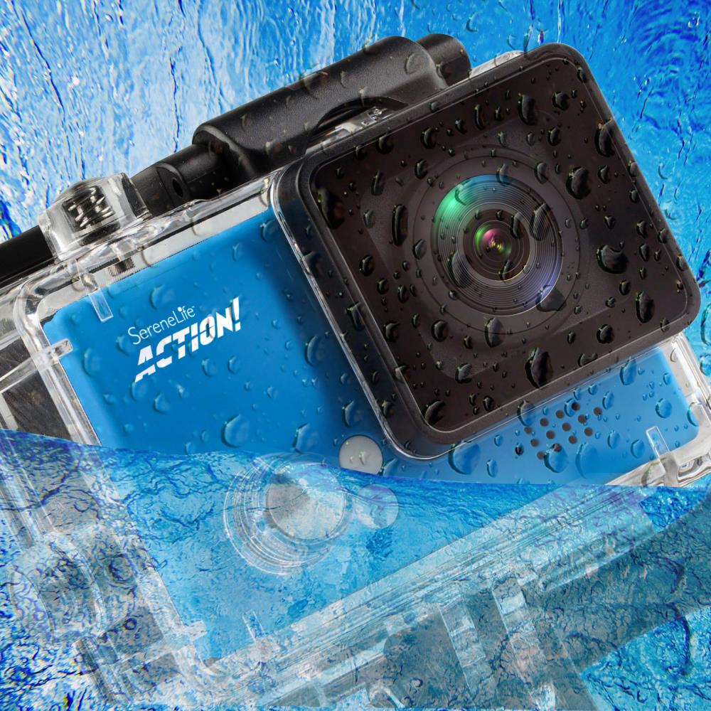 4K Ultra HD Action Camcorder, Slow-Mo, WiFi, Blue, 2" LCD, 160° Wide Angle