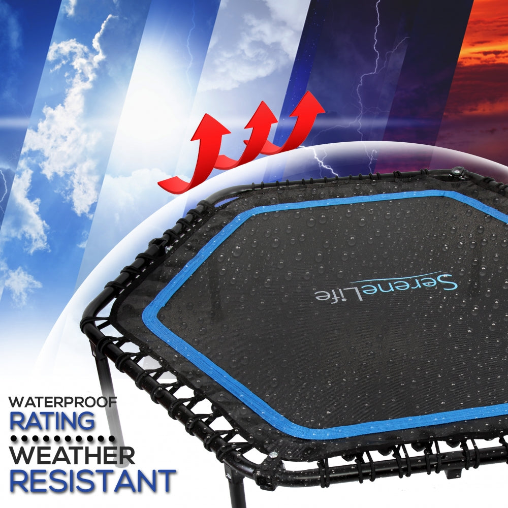 48" Foldable Fitness Trampoline, Adjustable Handrail, 264 lbs Capacity