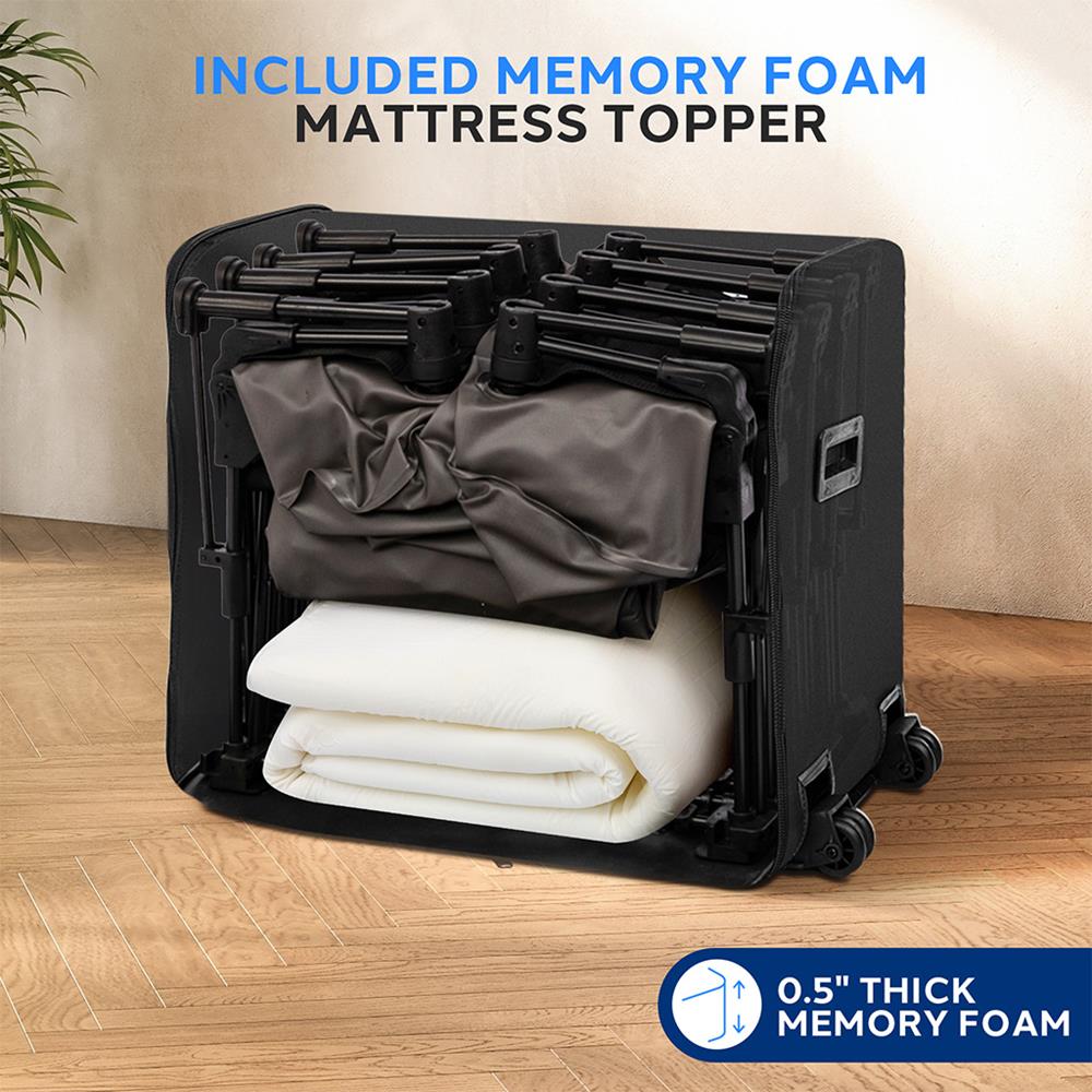 Inflatable Air Mattress with Frame, Auto Inflate, Memory Foam Cover, King