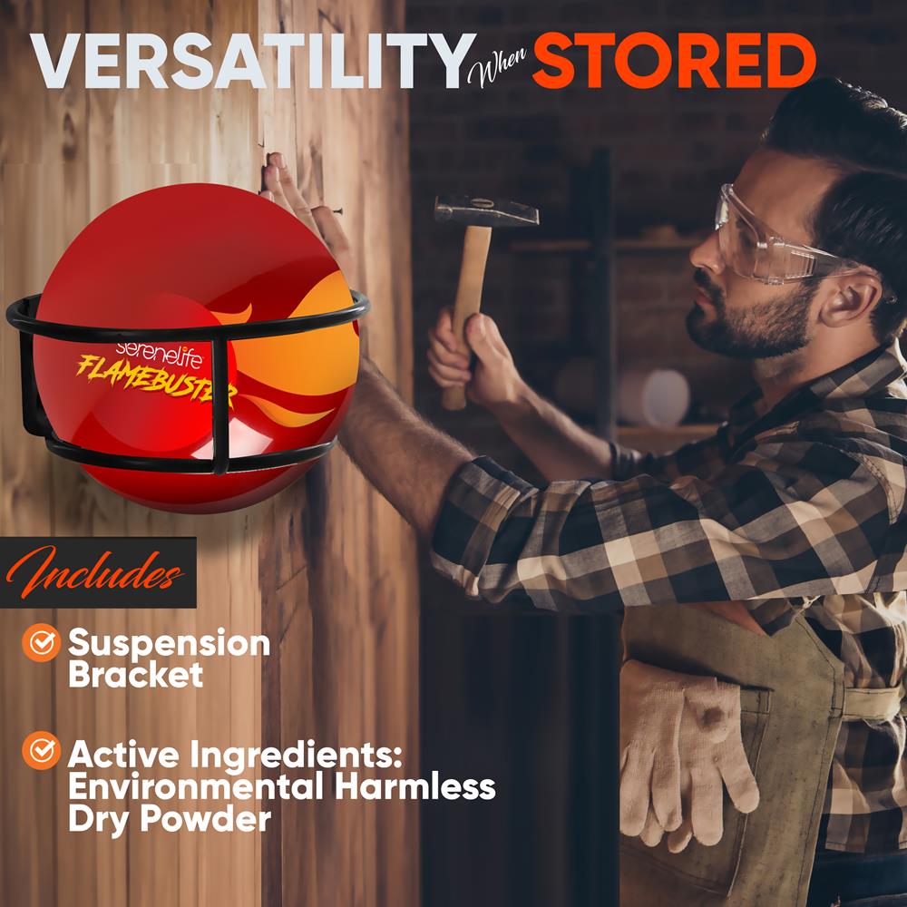 Automatic Fire Ball Extinguisher, Range 13ft, Instant Activation, ABS Body, Red