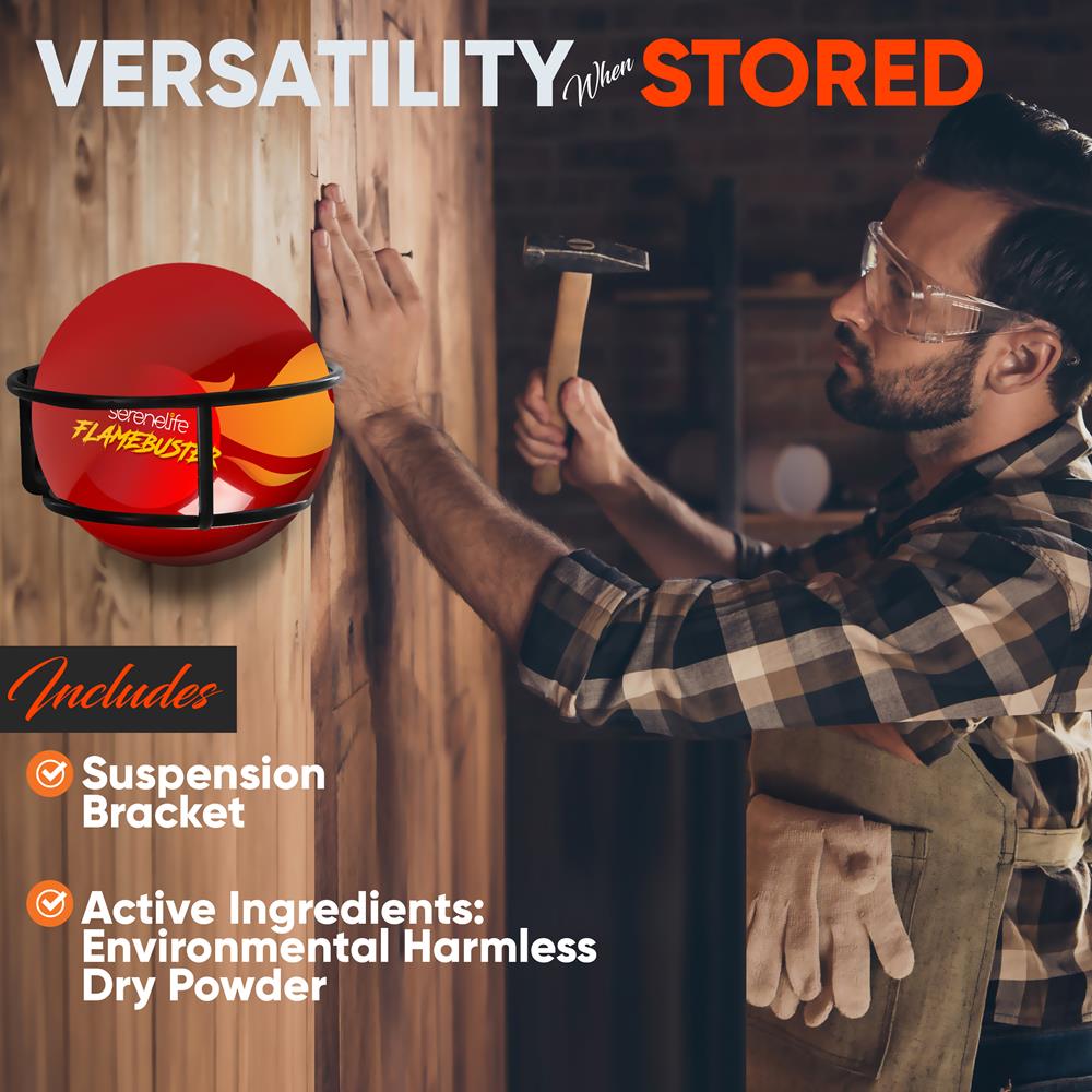 Automatic Fire Ball Extinguisher, Range 3 feet, Instant Activation, ABS Body, Red