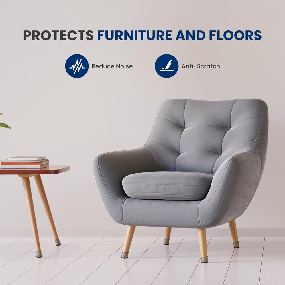 Chair Leg Floor Protectors - Anti-Slip Rubber Covers for Hardwood Floors