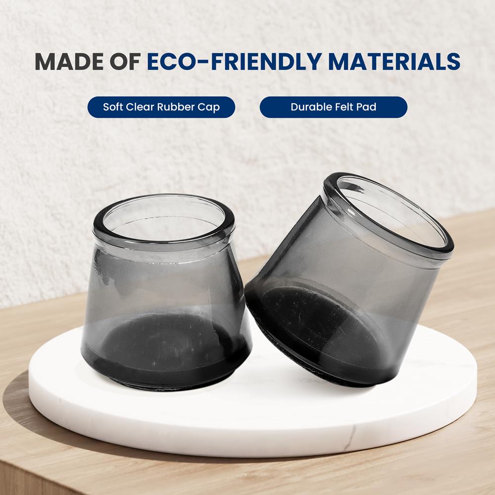 Chair Leg Floor Protectors - Anti-Slip Rubber Covers for Hardwood Floors