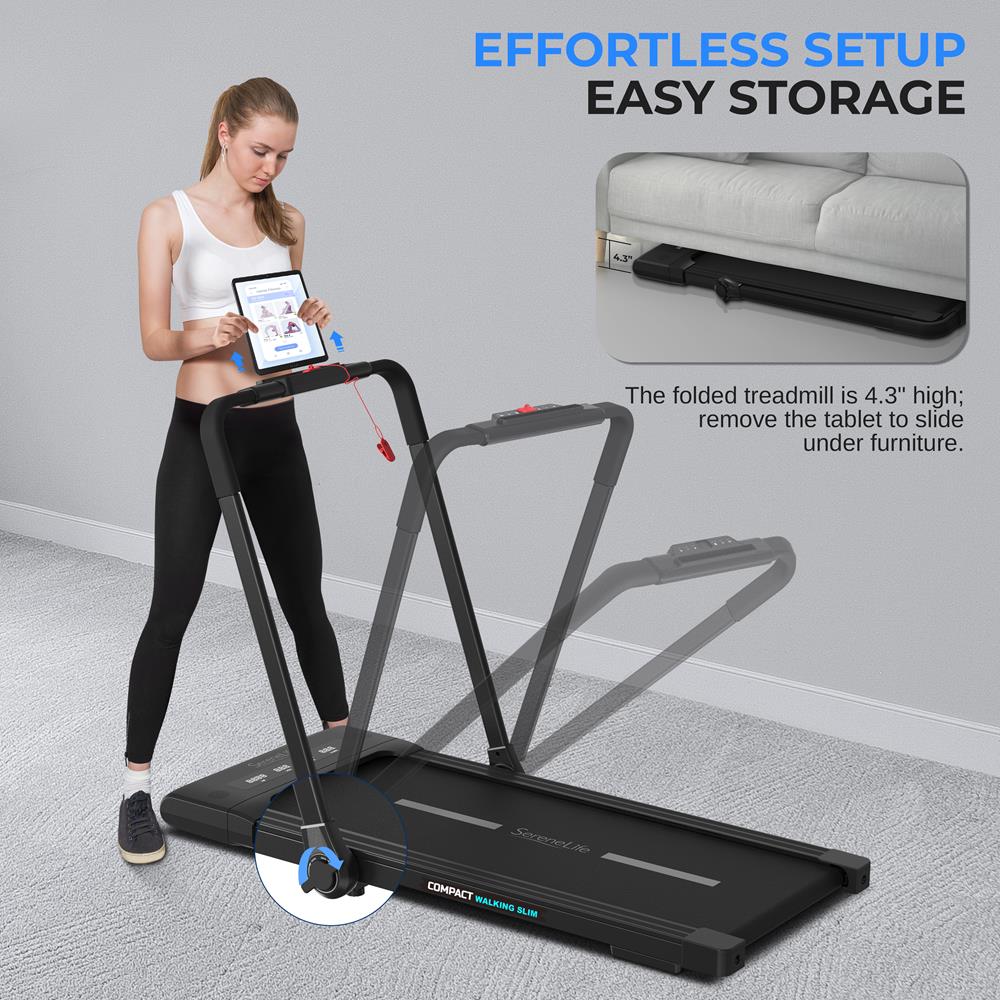 Foldable Treadmill & Walking Pad, 2.5 HP, 7.6 MPH, Easy Storage, 265lbs Capacity