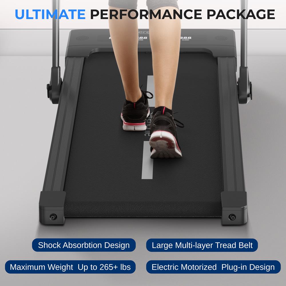 Foldable Treadmill & Walking Pad, 2.5 HP, 7.6 MPH, Easy Storage, 265lbs Capacity