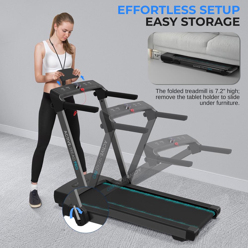 Walking Pad Treadmill, Space-Saving, 2.5HP, LED Display, 265lbs Capacity