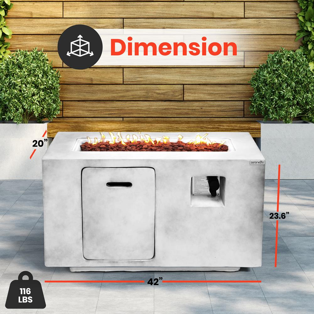 Fire Pit Table 50,000 BTU Stainless Steel Burner Weather Resistant