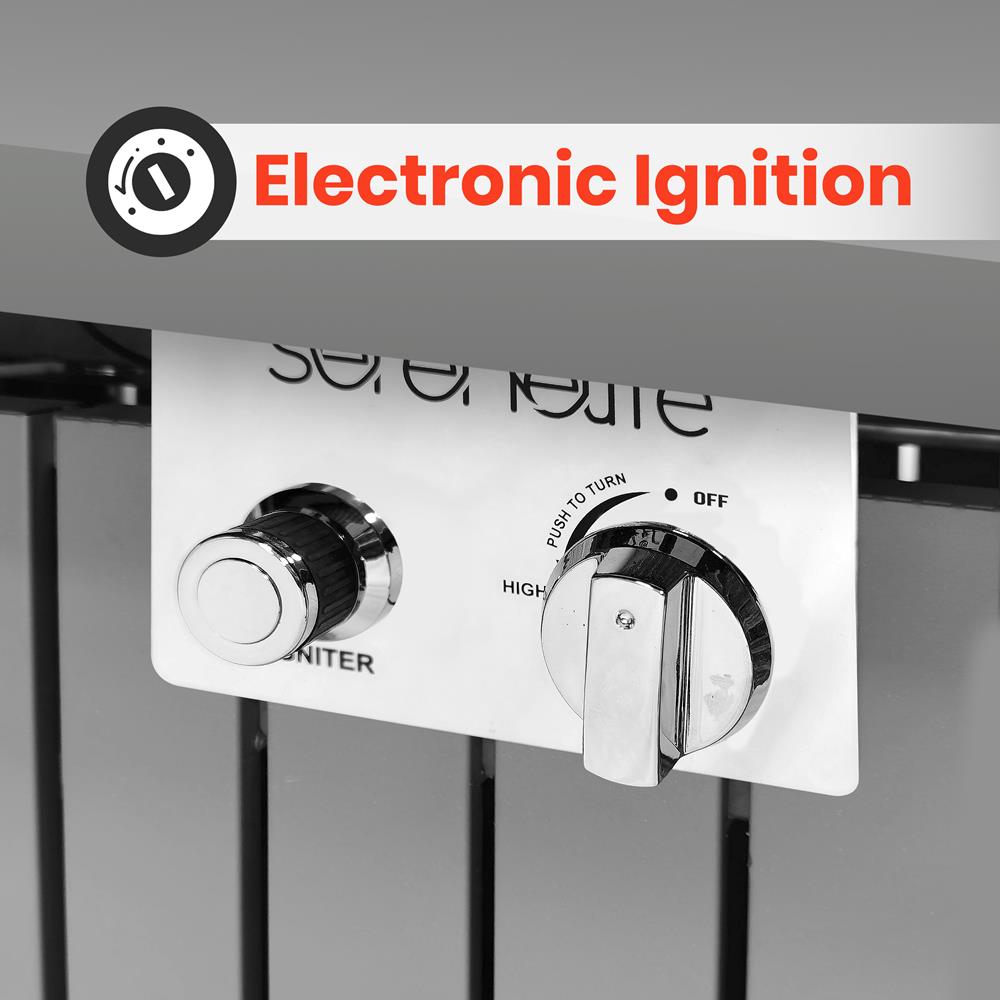 Outdoor Propane Fire Pit Table 50,000 BTU Weatherproof Glass Guard