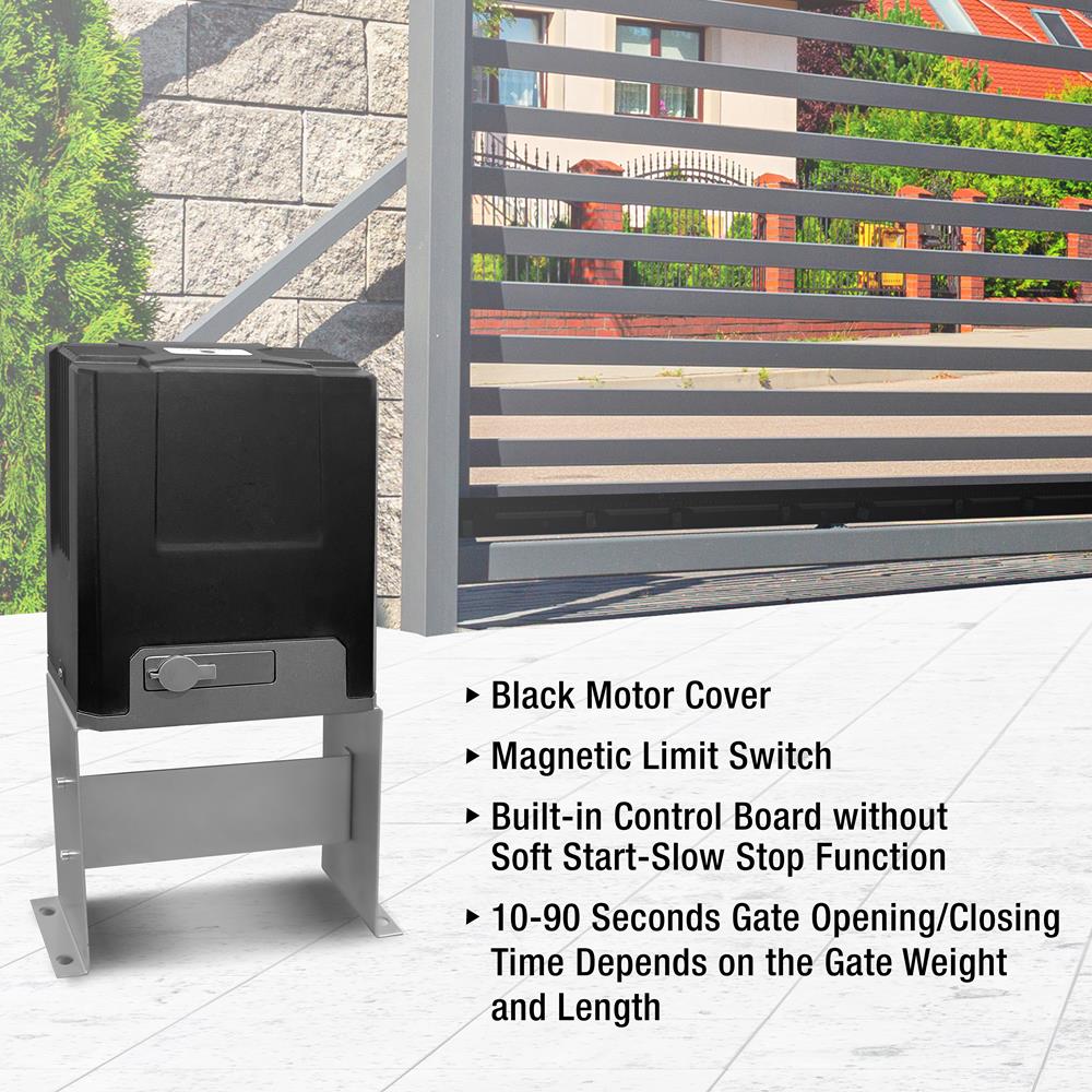 Automatic Sliding Gate Opener, Heavy Duty, Aluminum Alloy, 2 Remotes