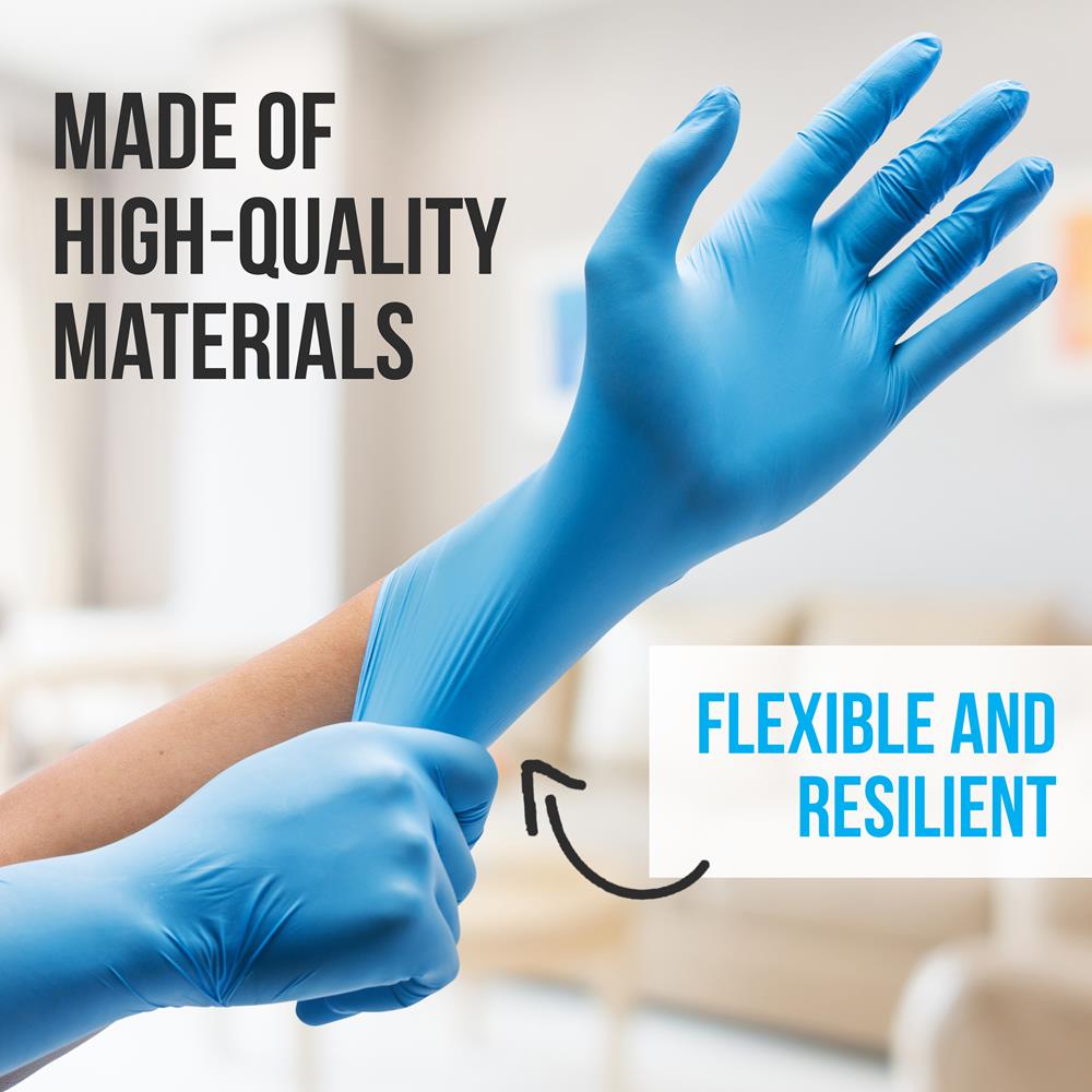 Disposable Nitrile Gloves 100ct - Puncture Resistant, Medium, Latex-Free