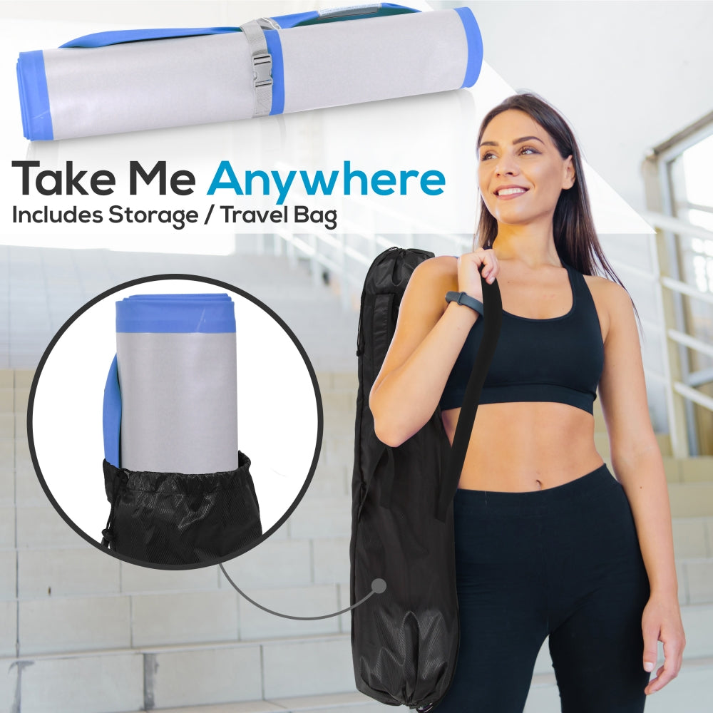 Inflatable Gymnastics Mat - Bouncy, Waterproof, Durable PVC - Blue