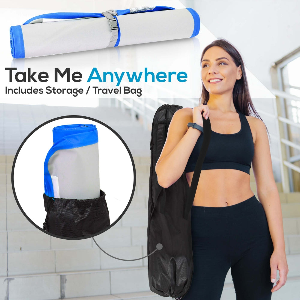 Inflatable Gymnastics Mat - Bouncy, Durable PVC, 13 Ft, Blue