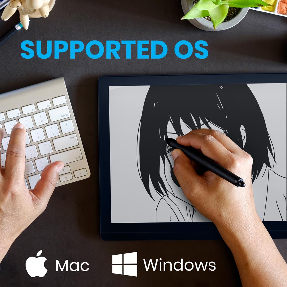 21.5'' Dual Mode Graphic Tablet Monitor - Pro Drawing Pen Display Monitor With Capacitive Touch Screen And Wireless Passive Pen