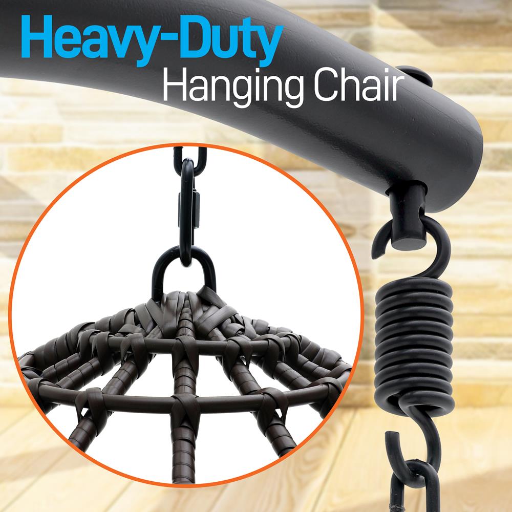 Egg Chair for Relaxing, UV Resistant Wicker Rattan, Brown