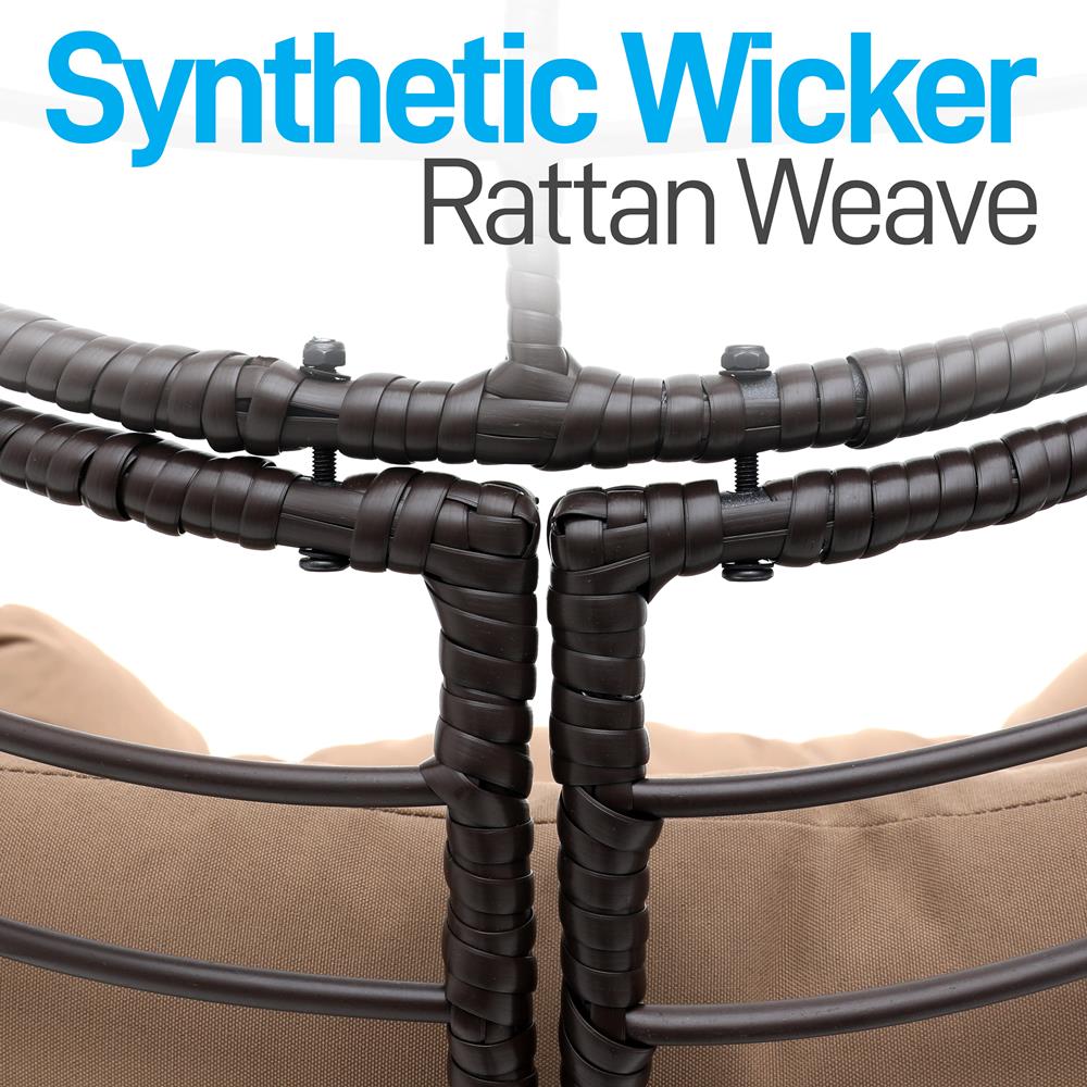 Egg Chair for Relaxing, UV Resistant Wicker Rattan, Brown