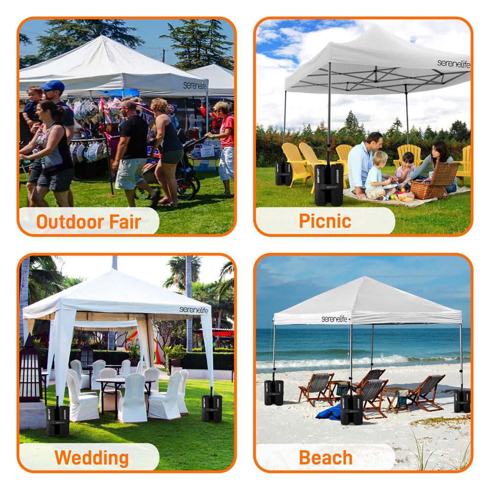 Pop Up Canopy Tent 10x10 - Waterproof UV Protection, Portable, White