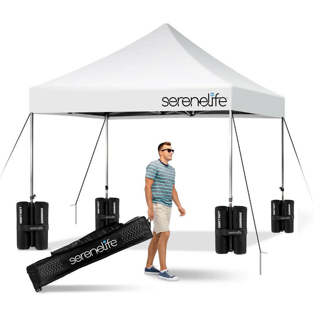Pop Up Canopy Tent 10x10 - Waterproof UV Protection, Portable, White