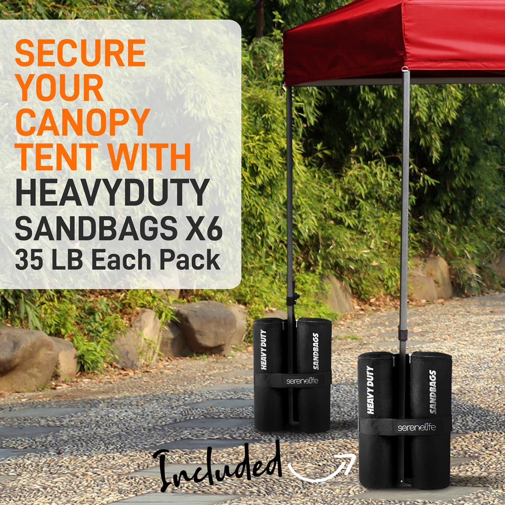 Pop Up Canopy Tent 10x20 - Waterproof UV Blocker, Portable, Red