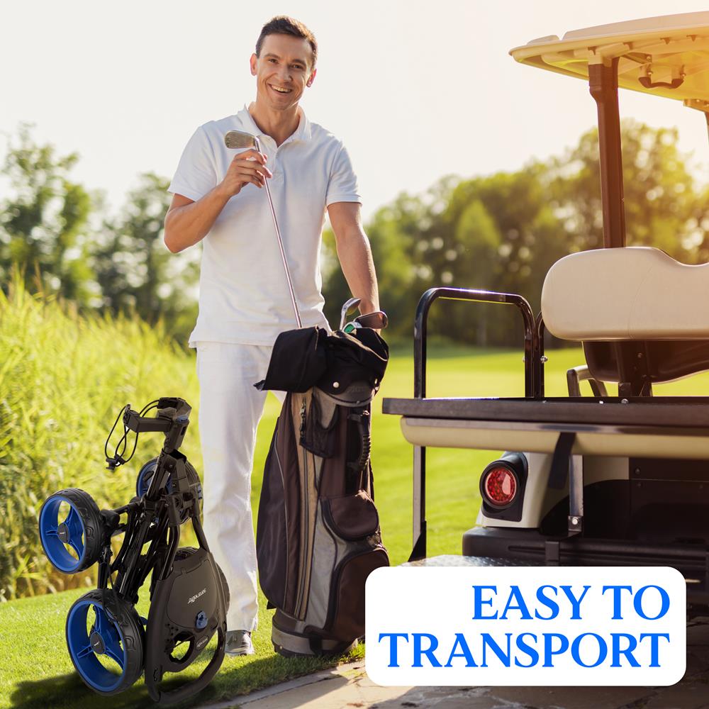 4-Wheel Golf Push Cart, Easy Fold, Aluminum Frame, Compact Storage