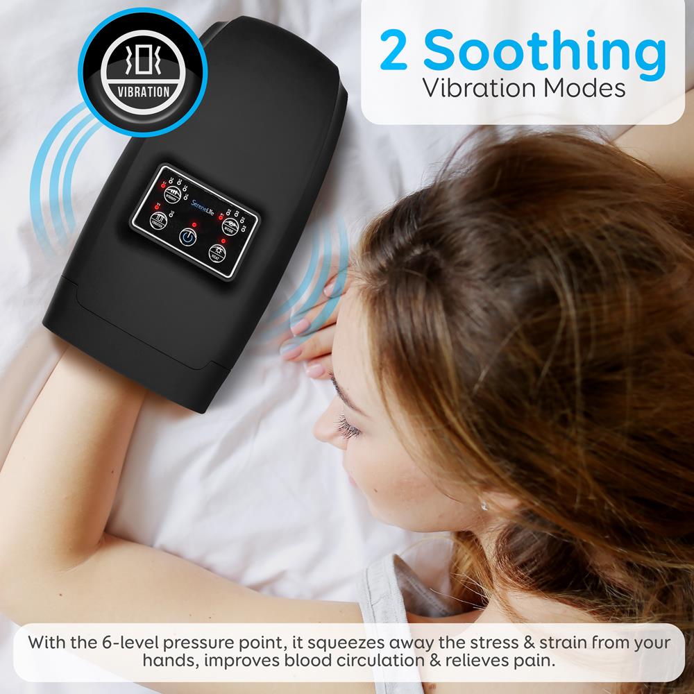 Electric Hand Massager Pain Relief 6 Modes Rechargeable White