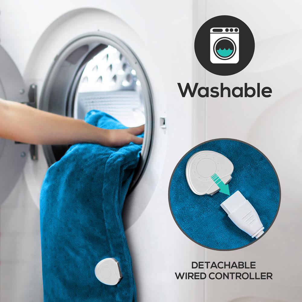 Electric Heating Pad - Instant Relief, 6 Heat Settings, Soft Coral Fleece