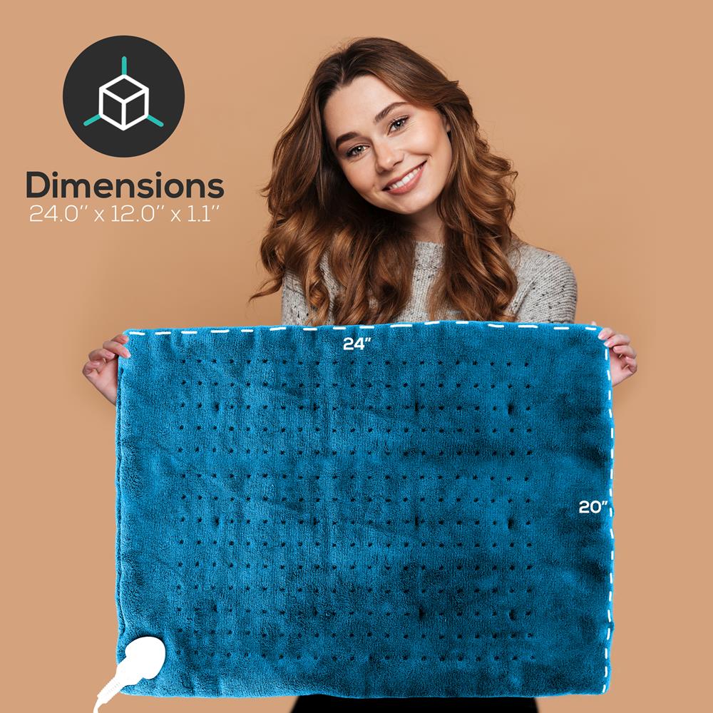 Electric Heating Pad - Instant Relief, 6 Heat Settings, Soft Coral Fleece