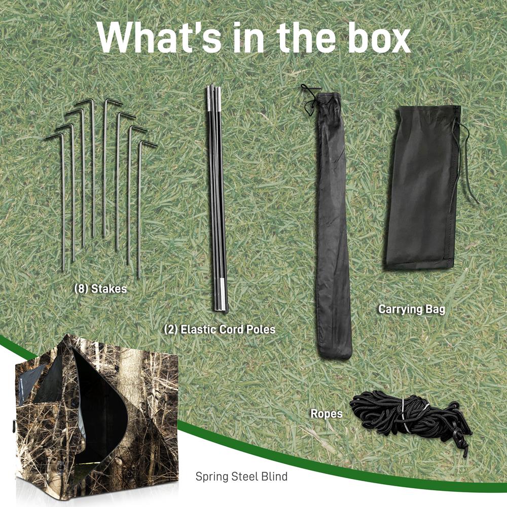 Ground Hunting Blind - Easy Setup, Water Repellent, Camo, 65"x55"
