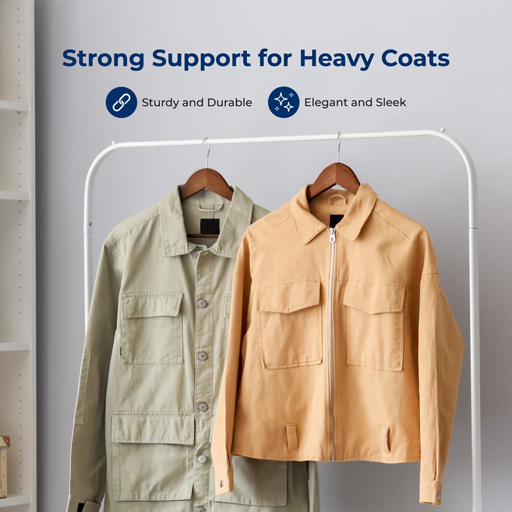 20-Pack Wooden Clothes Hangers - Sturdy, Non-Slip, Vintage Finish