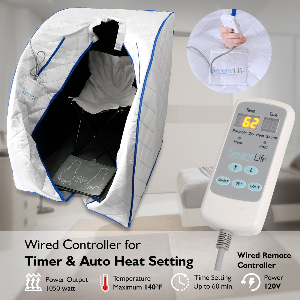 Portable Infrared Sauna for Detox, 1050W Heated Foot Pad, Silver